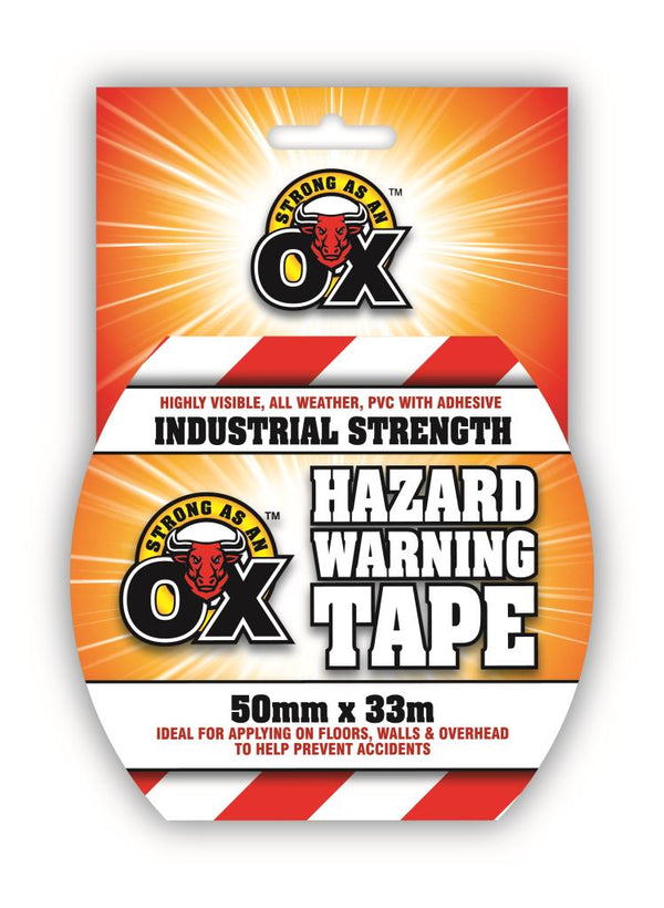 Strong As An Ox Hazard Warning Tape in Red/White from MOGO Your one Stop Shop For Taxi Drivers