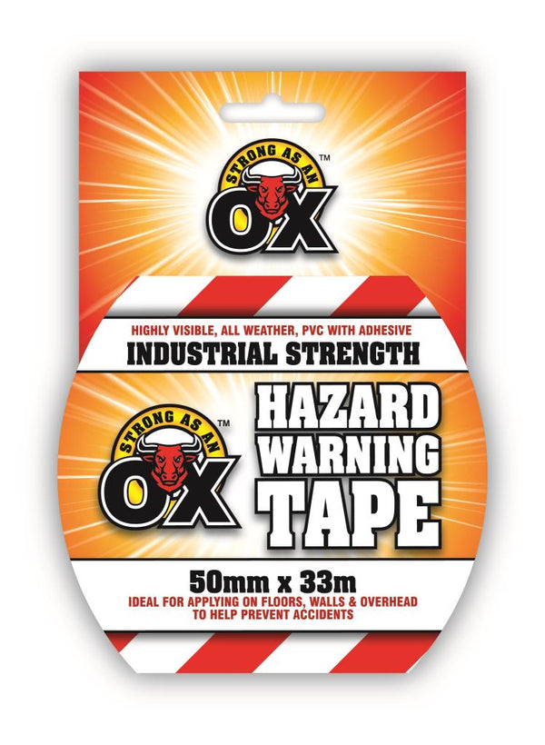 Strong As An Ox Hazard Warning Tape in Red/White from MOGO