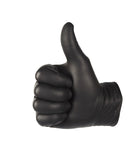 Thumbs up wearing a Bodyguards GL897 black nitrile glove