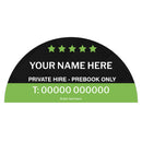 Custom Half Circle Taxi Door Sign - Design 8