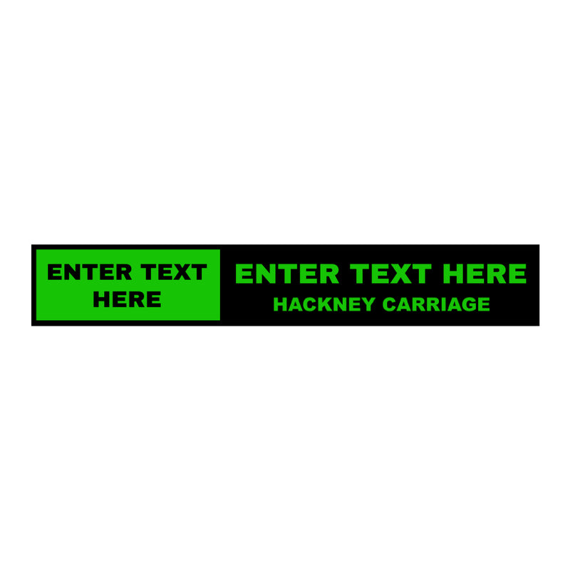 Custom Taxi Door Sign - Long Rectangle - Taxi Products By MOGO with self adhesive of magnetic backing