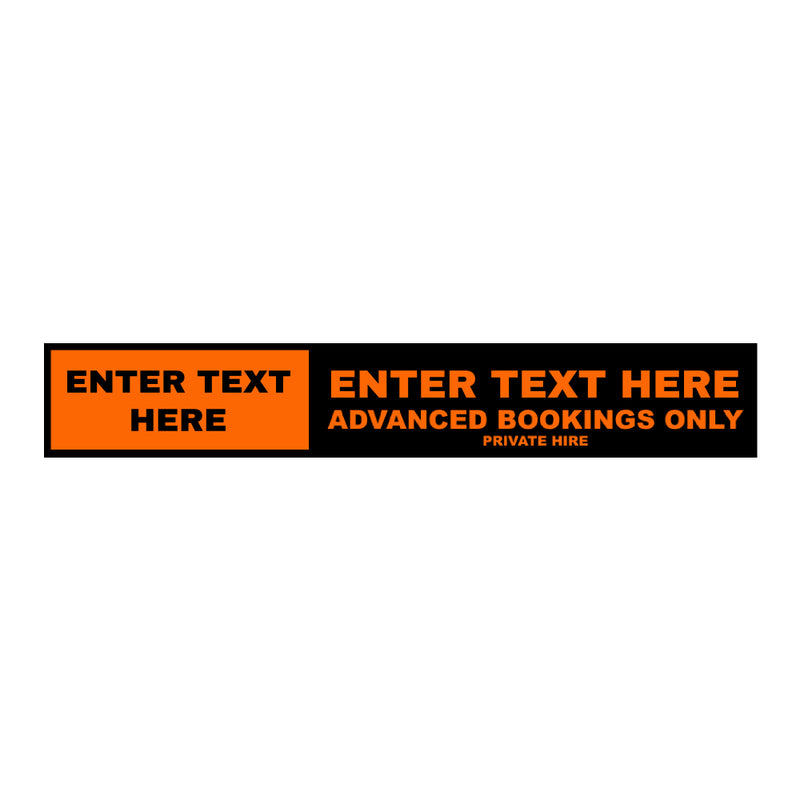 Custom Taxi Door Sign - Long Rectangle - Taxi and Private Hire Products By MOGO