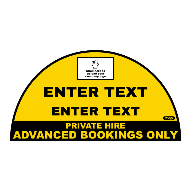 Custom Half Circle Taxi Door Sign - Custom Logo and Text. Taxi Products by MOGO