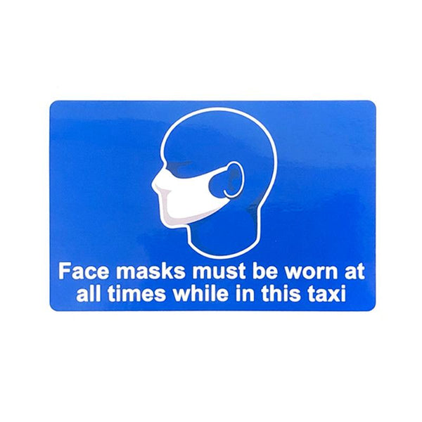 Face Masks must be worn - Single sided Window Sticker - Taxi Products By MOGO