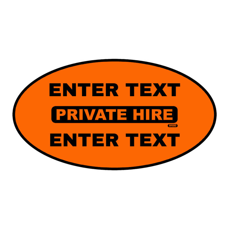 Custom Oval Taxi Door Sign - Standard - Taxi Products By MOGO