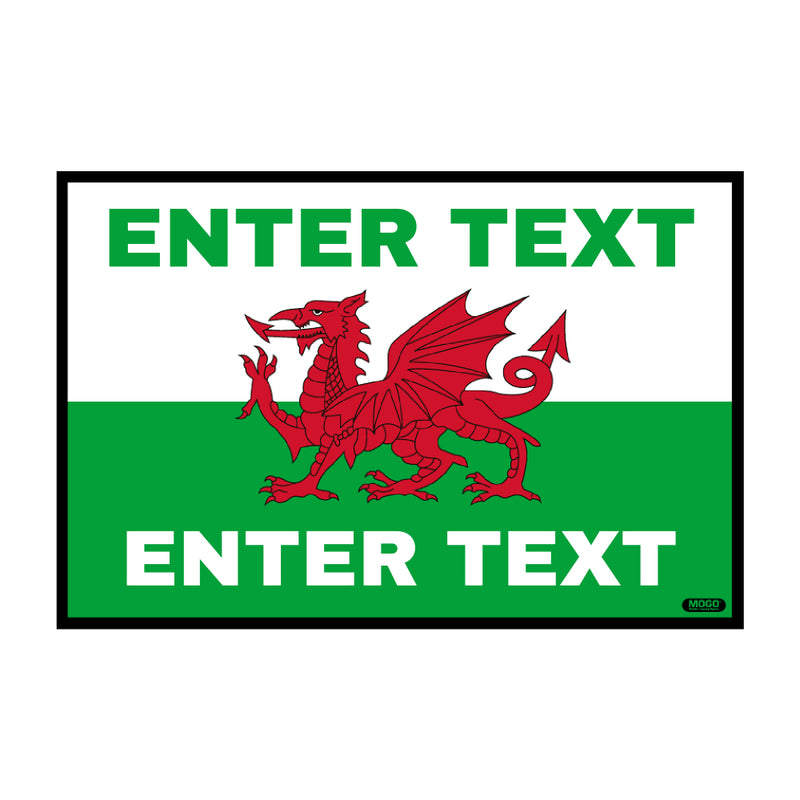 Flag Edition Custom Taxi Door Sign - Welsh Flag - Taxi Products By MOGO
