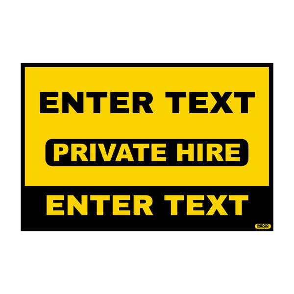 Custom Taxi Door Sign - Standard - Taxi Products By MOGO Your One Stop Shop for Taxi and Private Hire products
